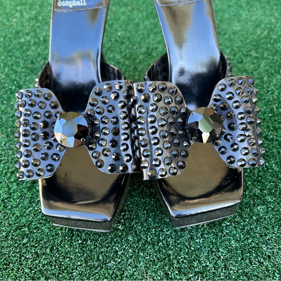 NWT Jeffrey Campbell Gemina Mule Stud Platform Slide Sandal Black 8 - Picture 7 of 16
